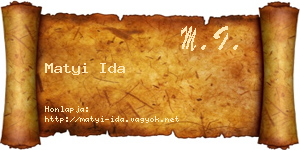 Matyi Ida névjegykártya