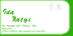 ida matyi business card